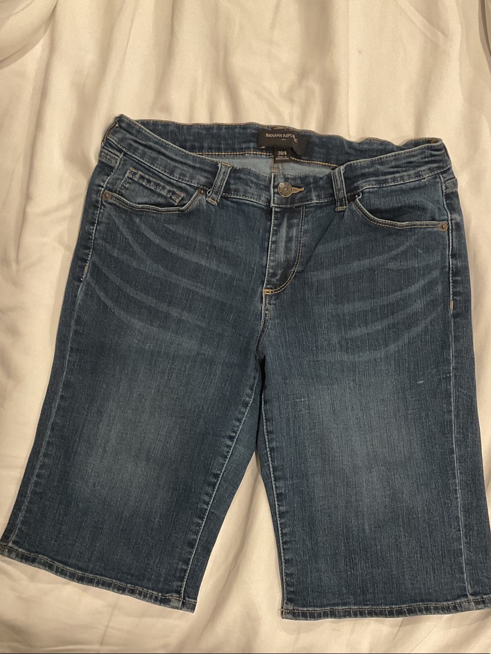 Banana Republic Women's Dark Indigo Denim Bermuda Shorts